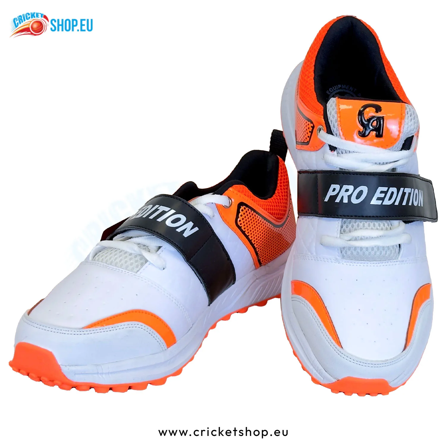 CA Pro Edition Cricket Shoes White/Orange - Image 3