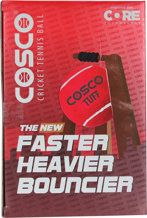Cosco Tuff Cricket Heavy Tennis Ball Red - Image 4