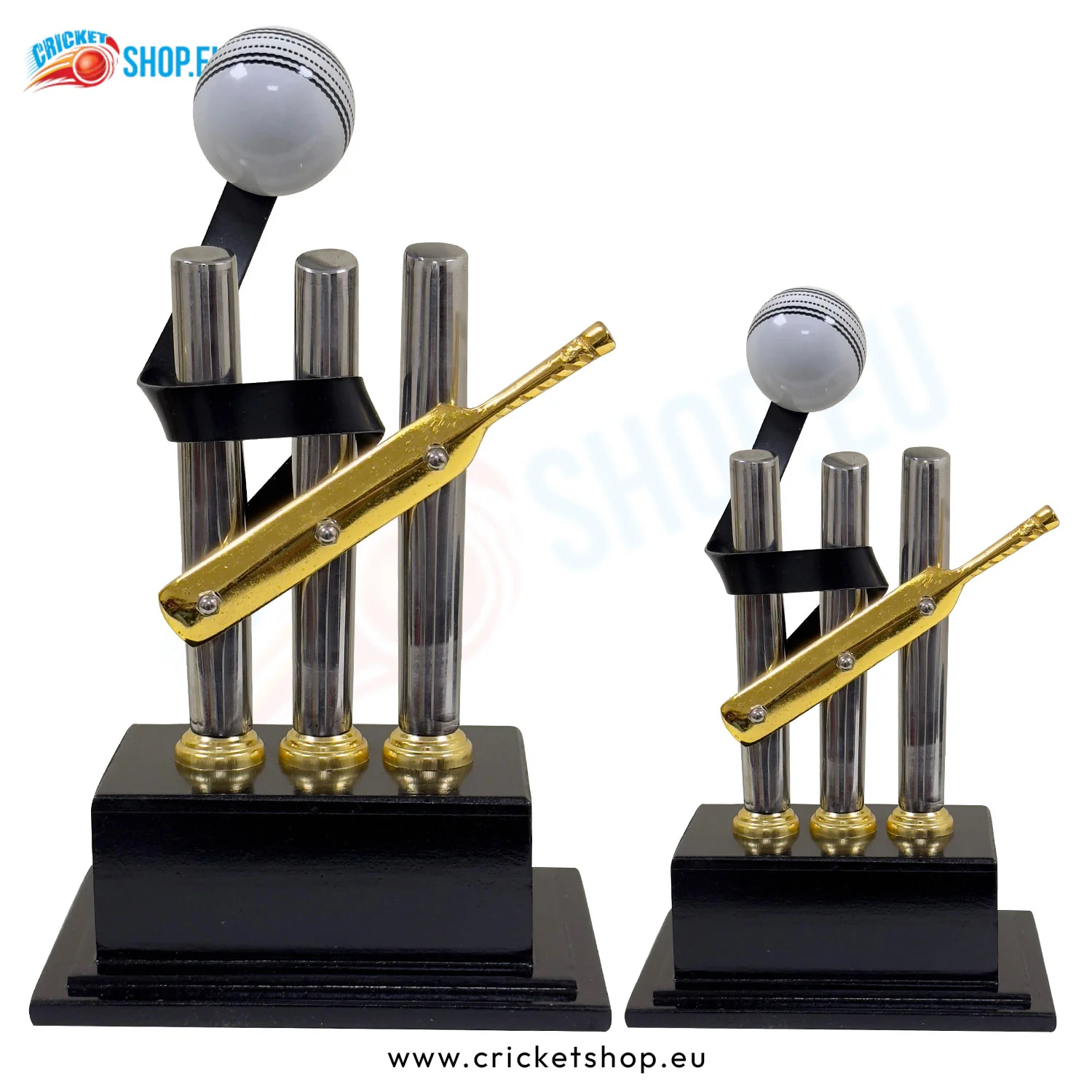 Cricket Bat Ball & Stump Trophy