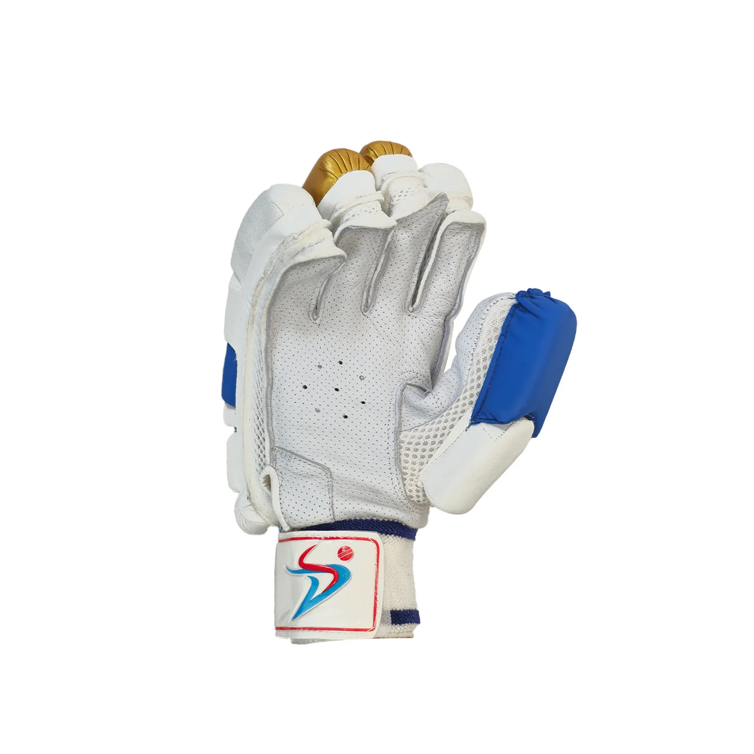 DS 1.0 Blu/Gold Cricket Batting Gloves - Image 3