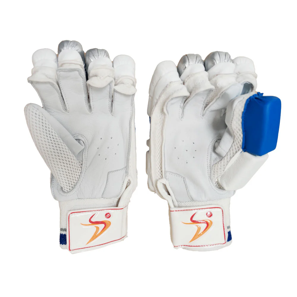 DS Sports D 1.0 Batting Gloves Youth (Silver/Blue) - Image 4
