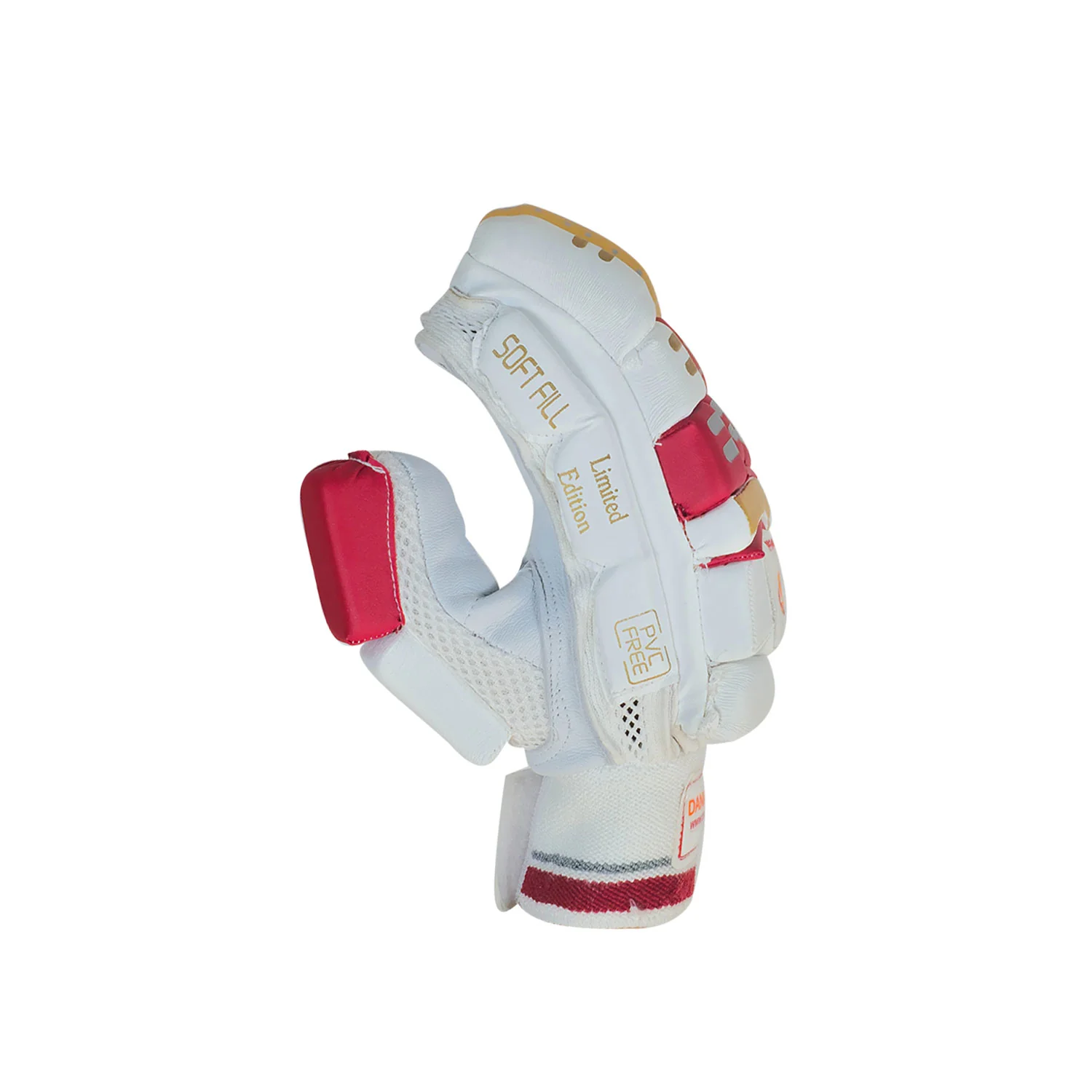 DS Sports Red/Gold Cricket Batting Gloves - Image 3