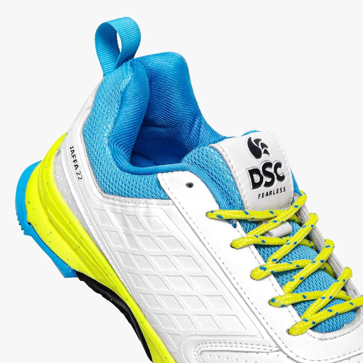 DSC Jaffa 22 Cricket Shoes White-Lemon Yellow - Image 6
