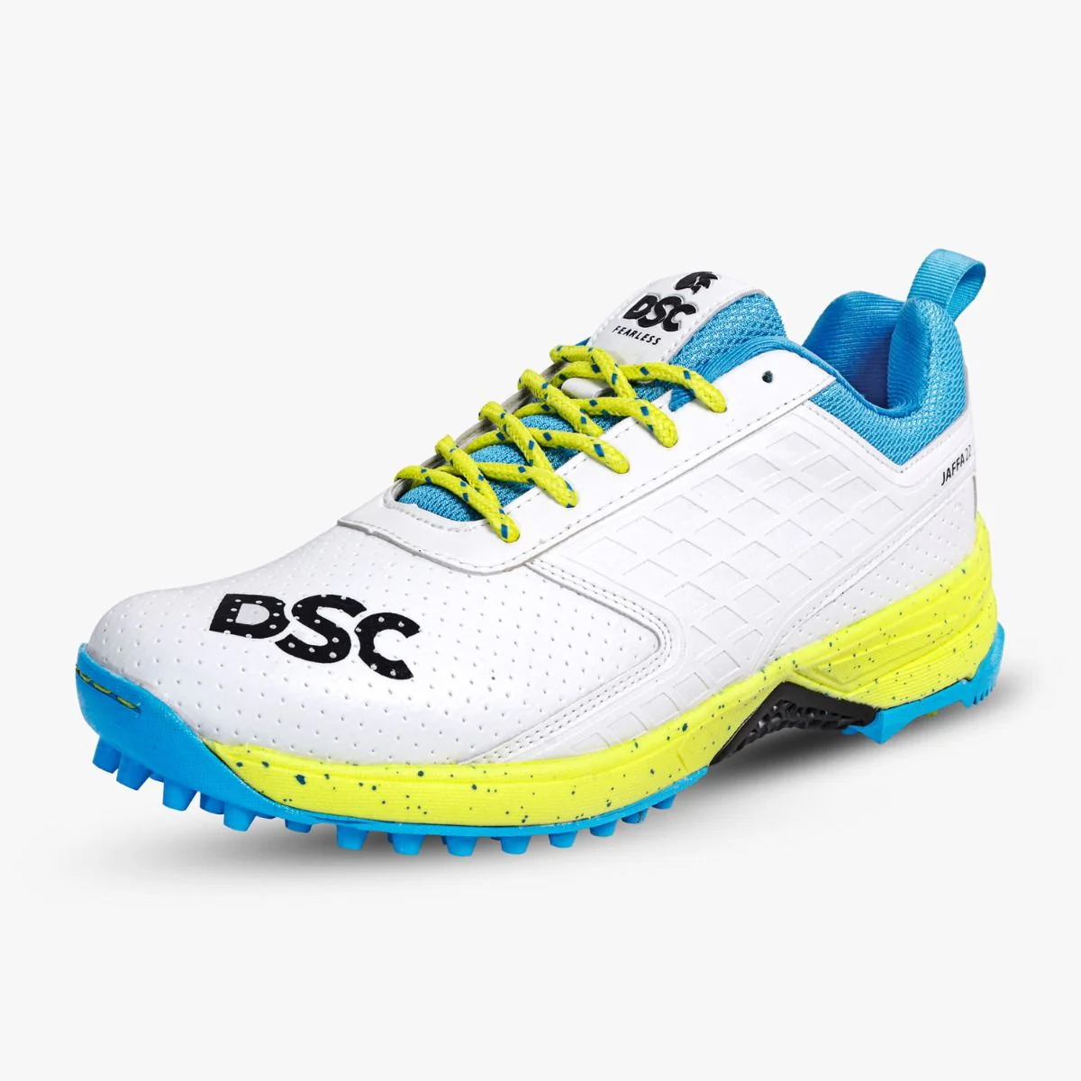 DSC Jaffa 22 Cricket Shoes White-Lemon Yellow - Image 8