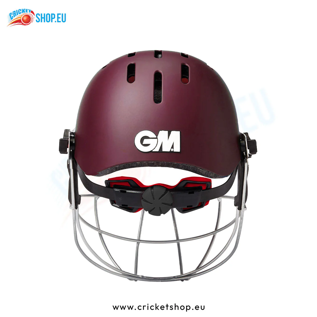 GM Purist Geo II Cricket Helmet Maroon - Image 3