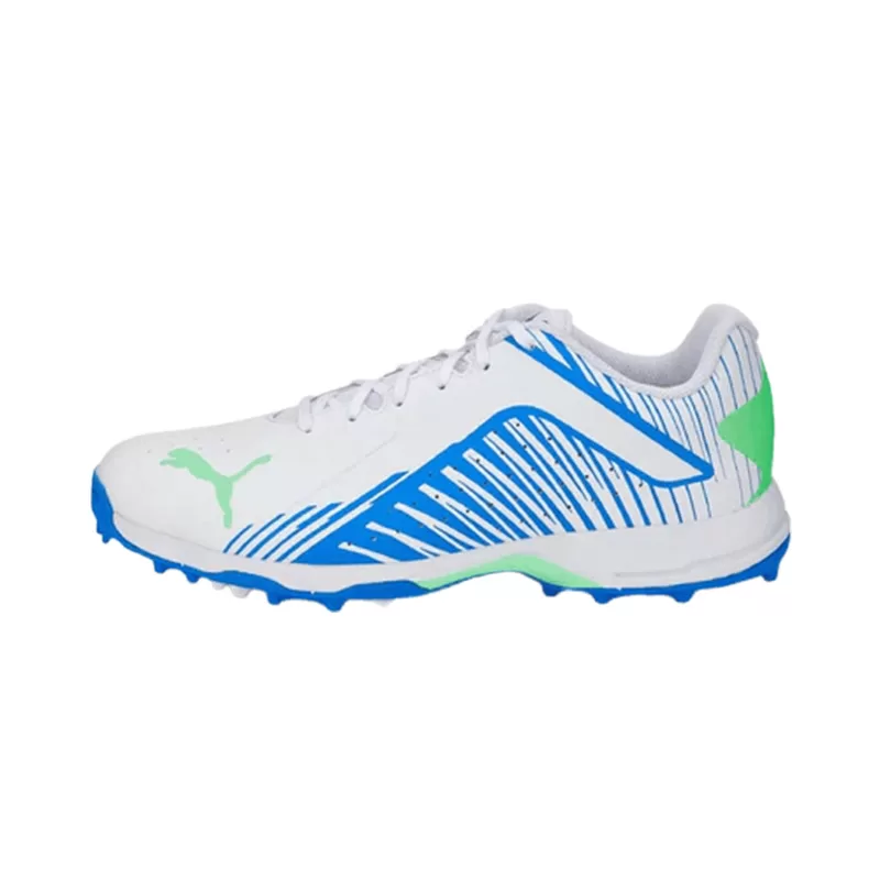 Puma 22 FH Rubber Cricket Shoes White-Bluemazing-Neon - Image 3