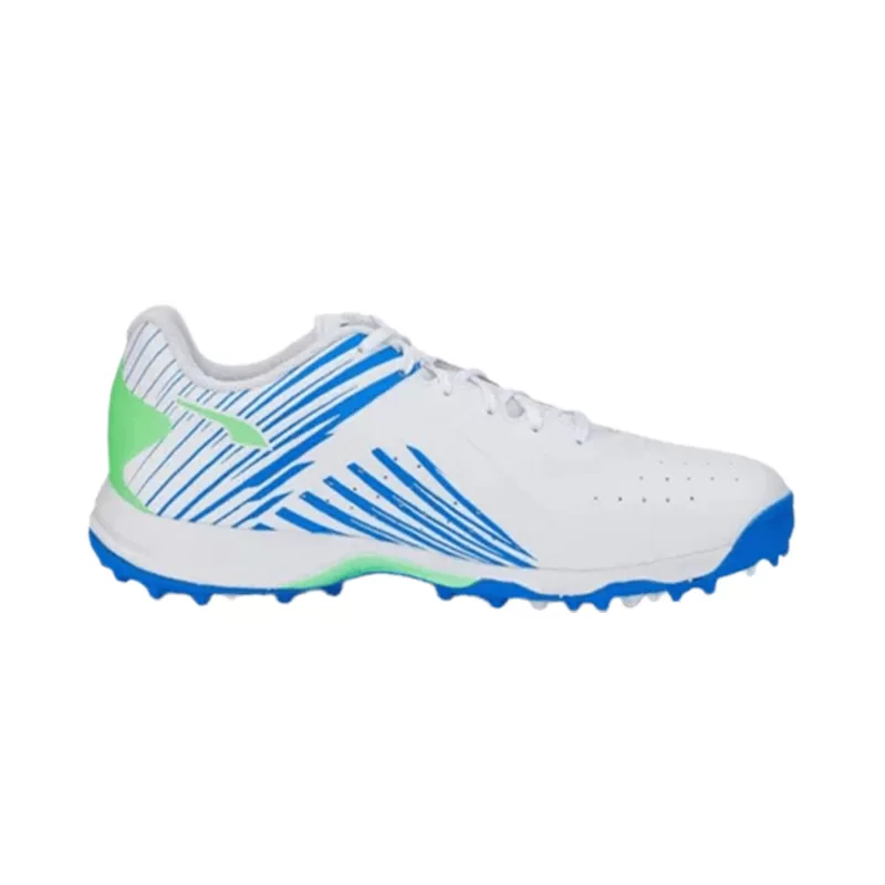 Puma 22 FH Rubber Cricket Shoes White-Bluemazing-Neon - Image 4