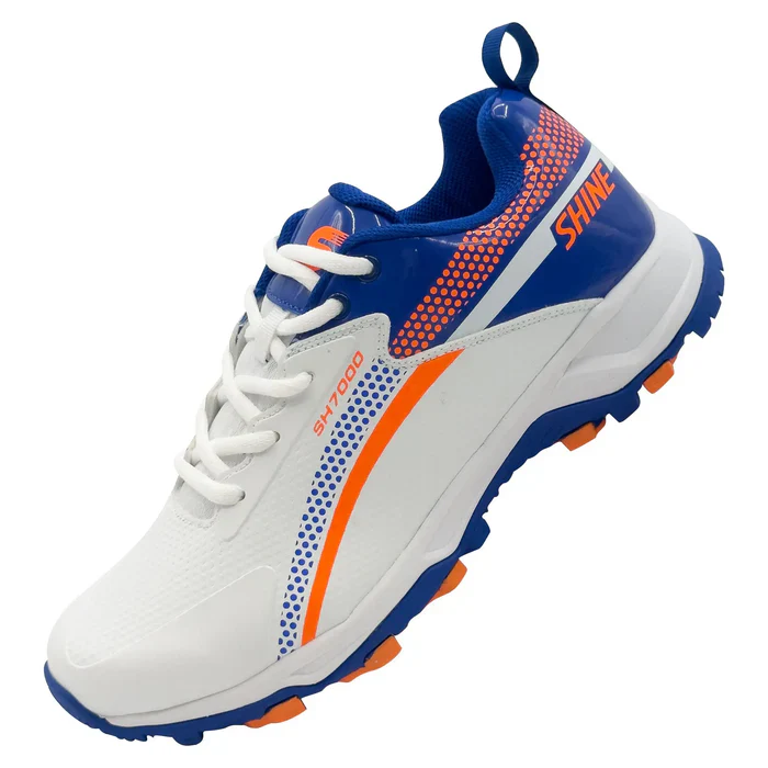 Shine New Edition 7000 Cricket Shoes (Orange & Blue) - Image 3