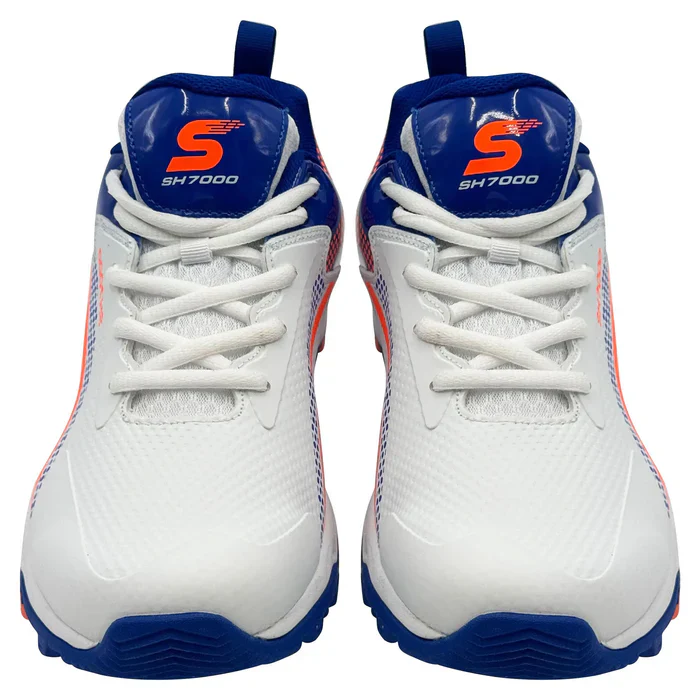 Shine New Edition 7000 Cricket Shoes (Orange & Blue) - Image 5